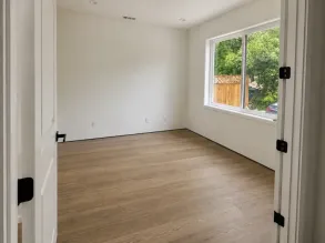 Shadow gap drywall detail with flush baseboards