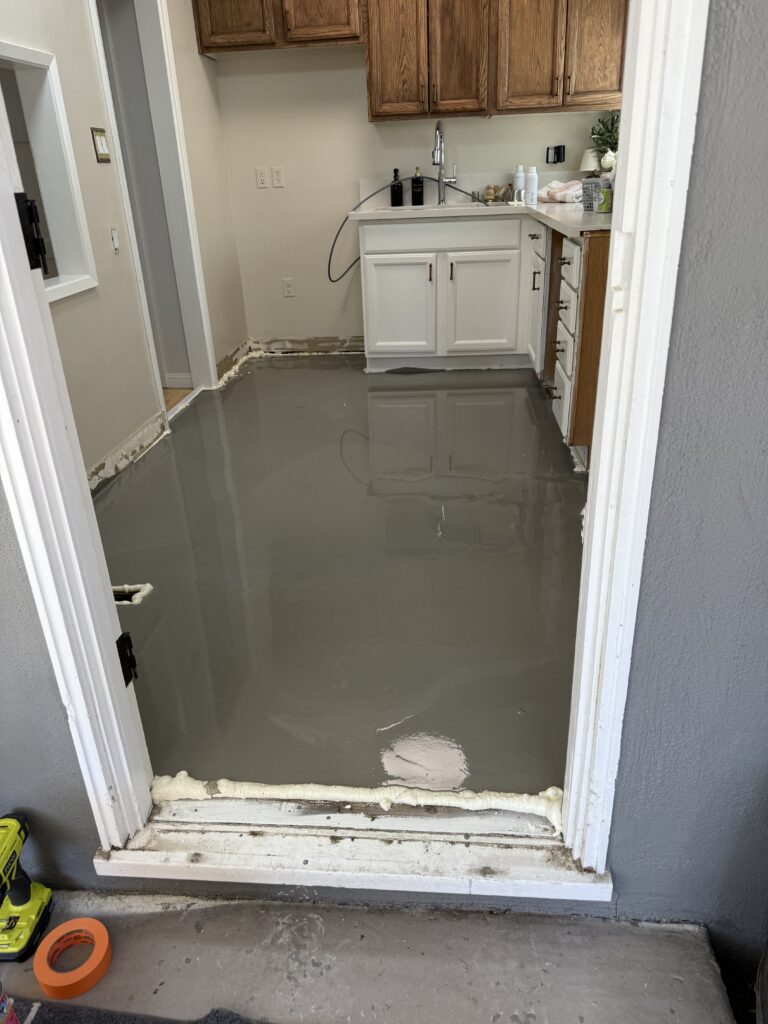 Self-leveling underlayment application for subfloor preparation San Jose