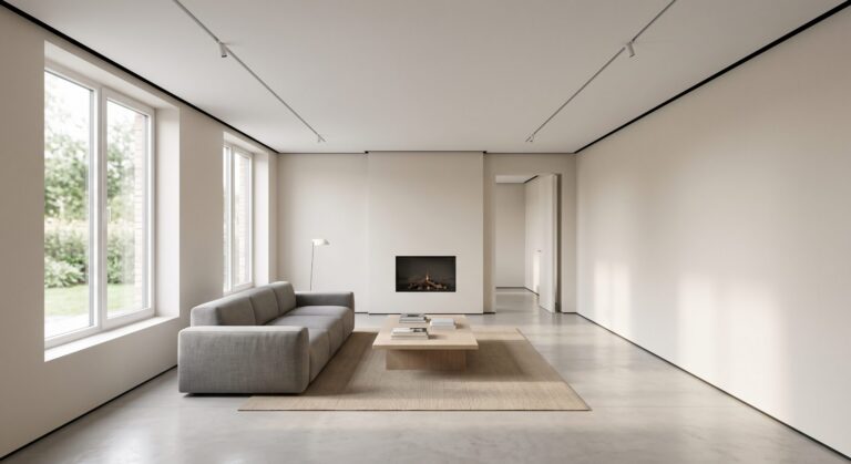 Shadow gap drywall reveal along the ceiling in a modern San Jose living room